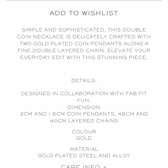 Amber Sceats Gold Double Coin Necklace - Picture 2 of 6